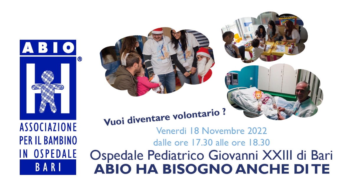 Banner incontro diventare volontario ABIO