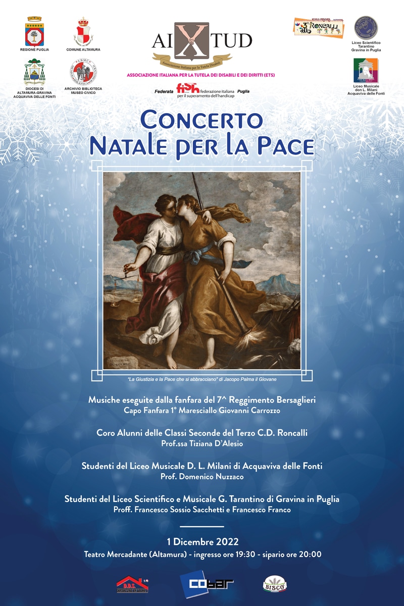 Locandina Concerto Natale per la Pace 2022 AIXTUD