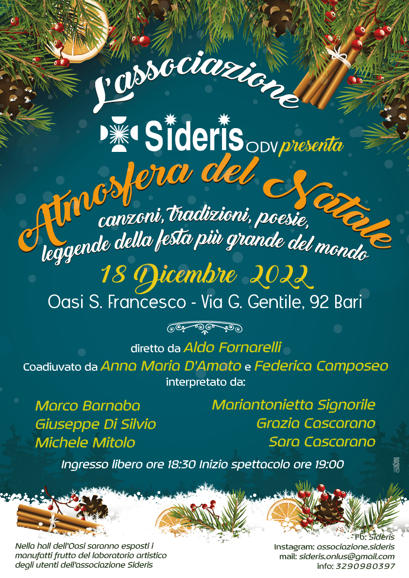 Locandina Atmosfera del Natale Sideris OdV 2022