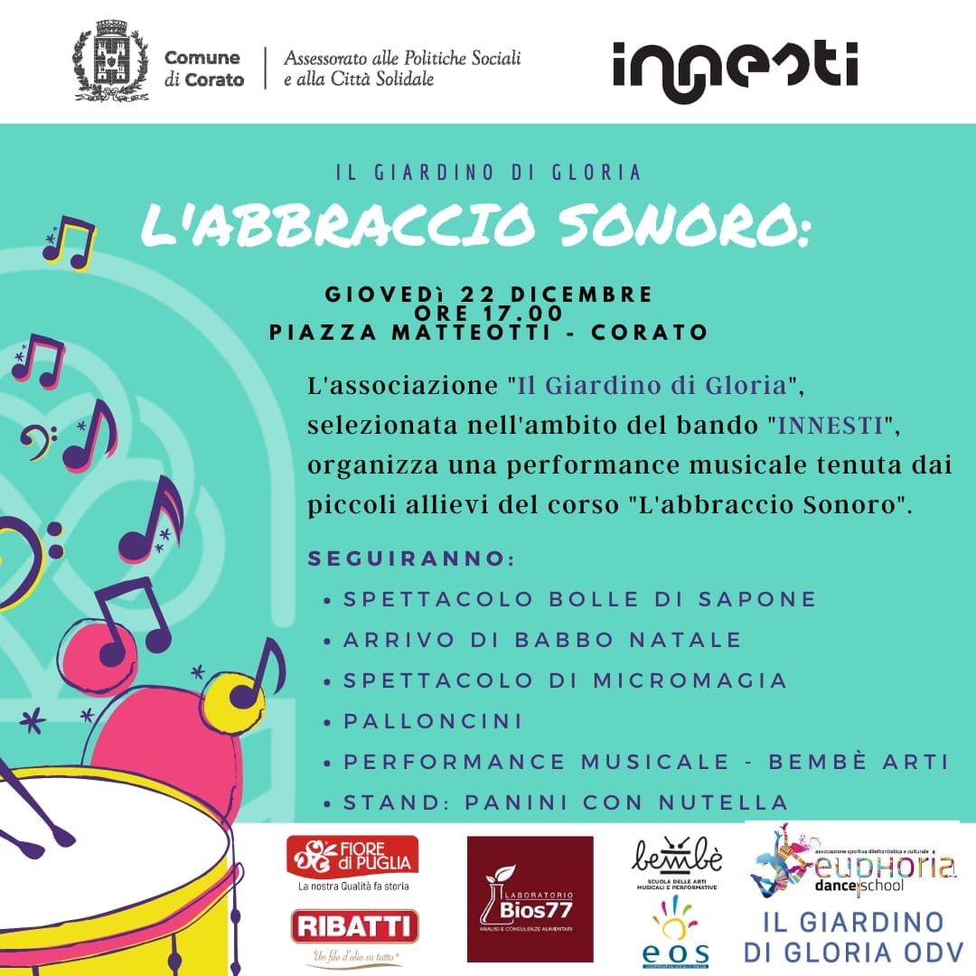 Spettacolo musicale bambini e bambine Il Giardino di Gloria OdV Corato 2022