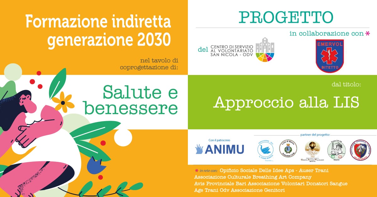 Banner Approccio alla LIS Salute e benessere CSVSN