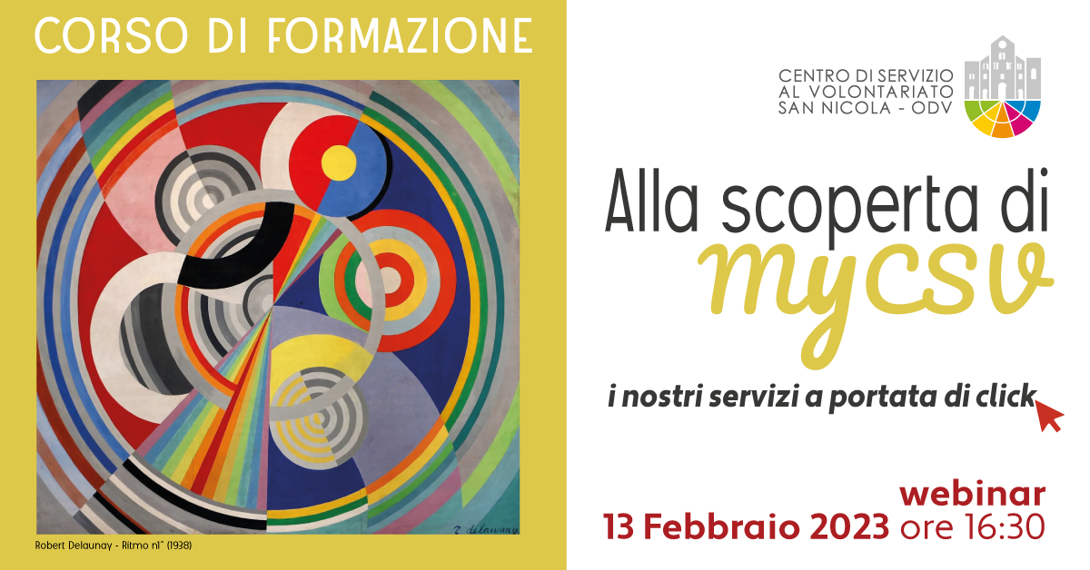 Banner Formazione diretta CSVSN webinar «Alla scoperta di MyCSV: i nostri servizi a portata di click»