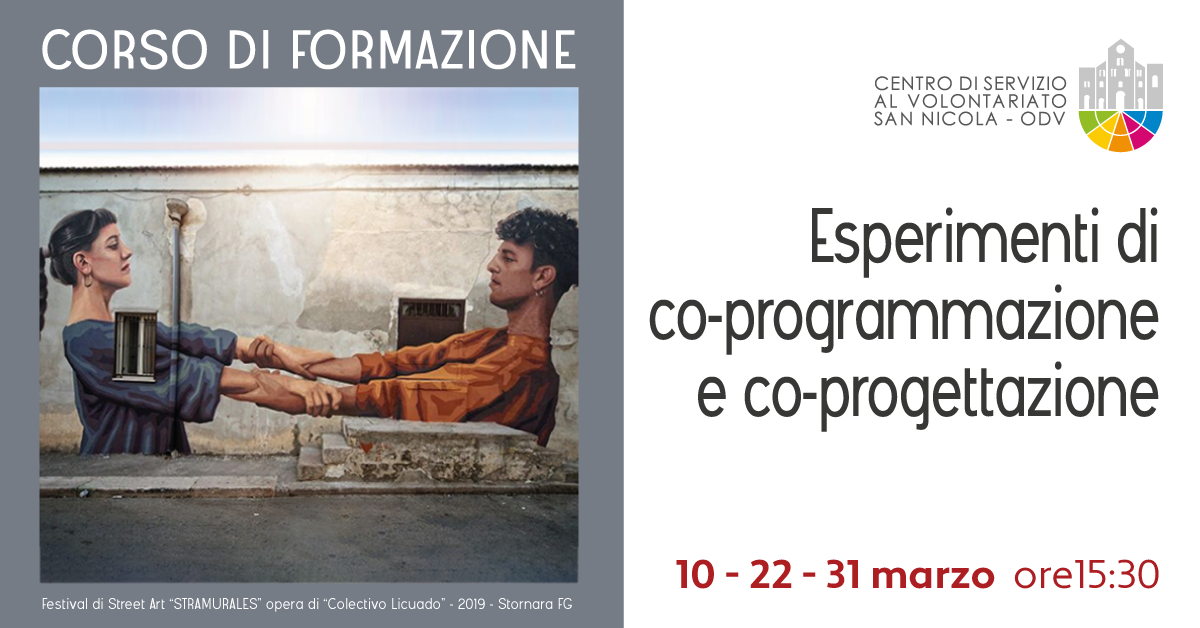 Banner Formazione diretta CSVSN webinar Esperimenti co-programmazione dialogare con Enti locali
