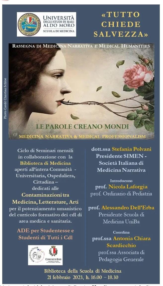 Le parole creano mondi, rassegna di medicina narrativa e medical humanities