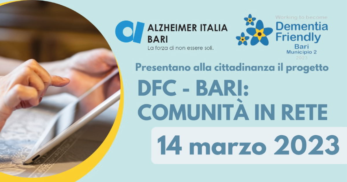 Banner DFC Bari-Comunità in rete Alzheimer Bari