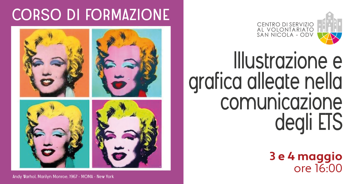 Banner Formazione diretta CSVSN Illustrazione e grafica strumenti visuali alleati nella comunicazione degli ETS