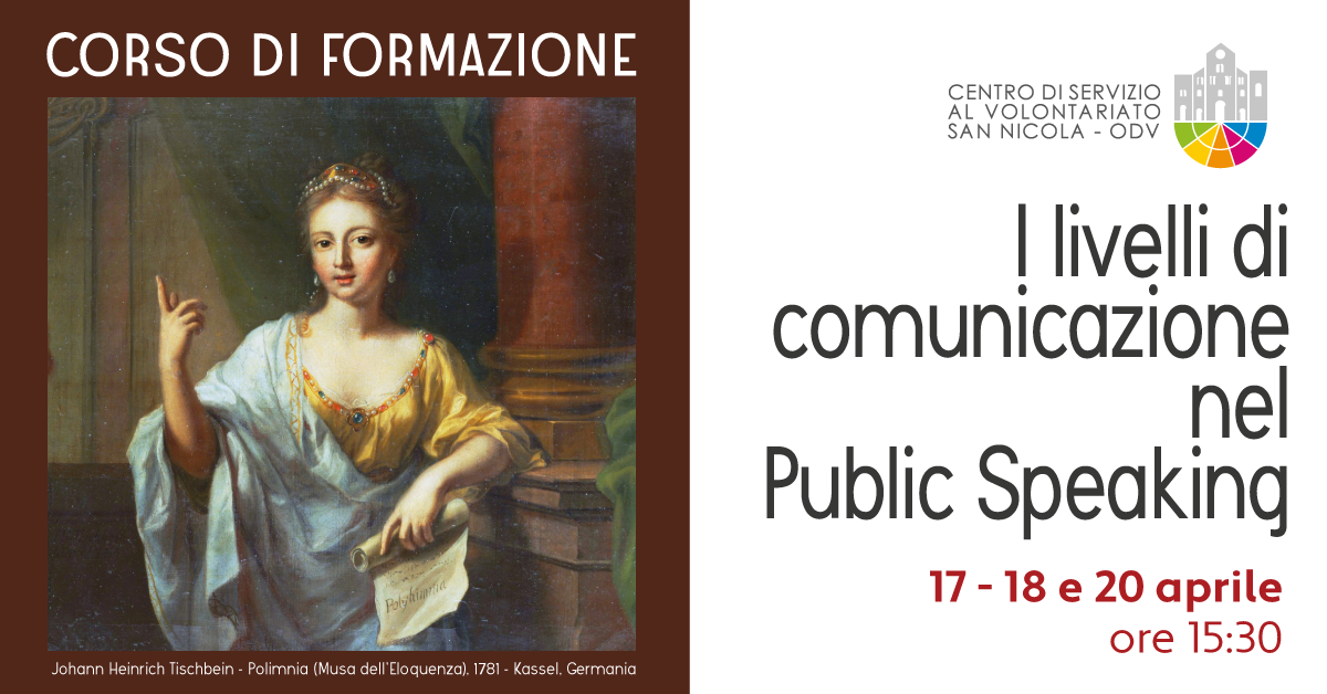 Banner Formazione diretta CSVSN Livelli comunicazione Public Speaking