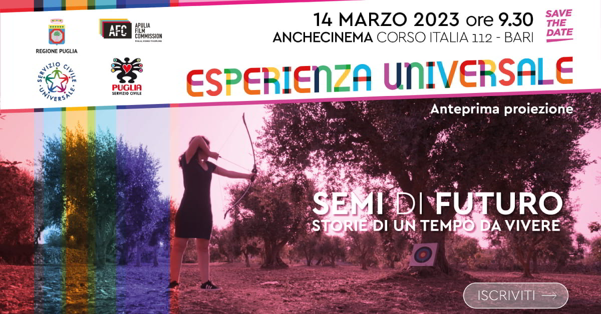 Banner docufilm servizio civile Regione Puglia Semi di futuro