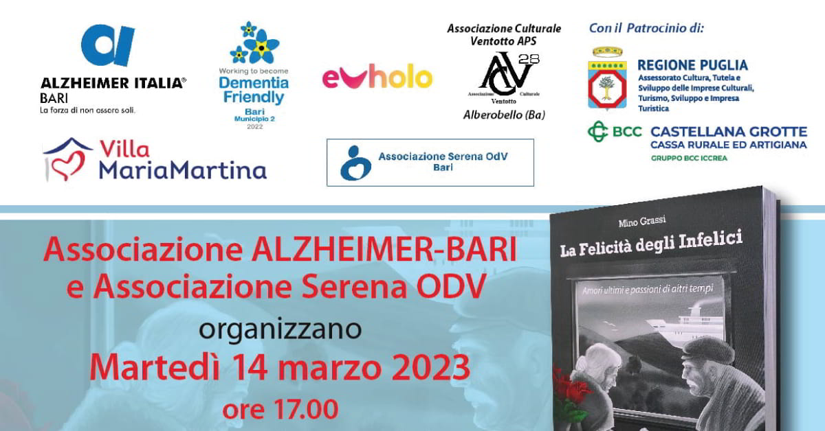 Banner presentazione Felicità degli Infelici Mino Grassi Bari