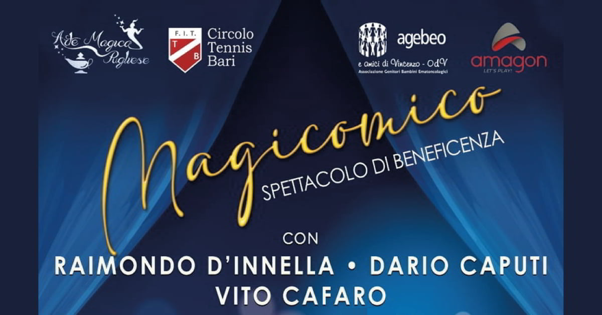 Banner spettacolo beneficenza Magicomico Bari