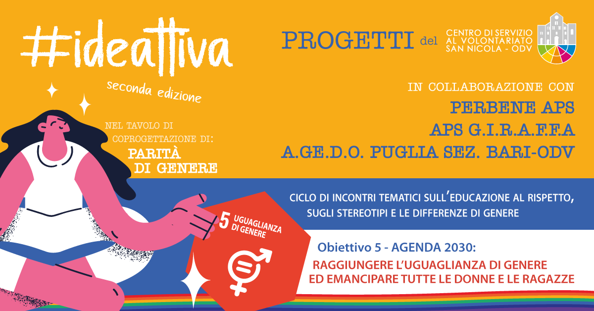 Banner uguaglianza di genere emancipare donne e ragazze IDEATTIVA CSVSN