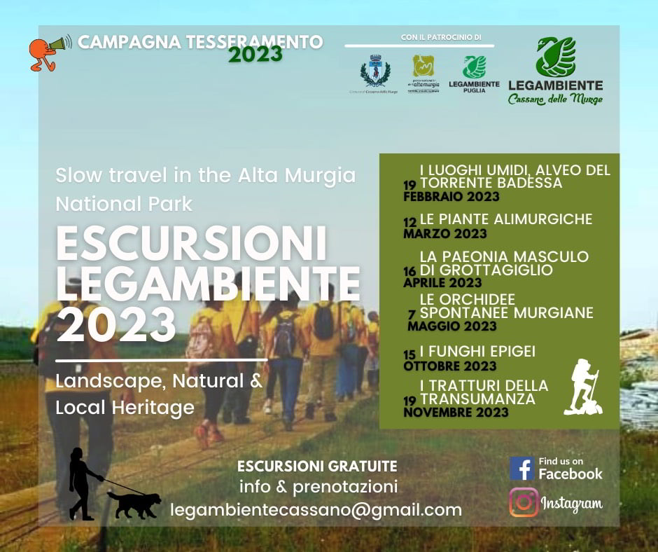 Escursioni gratuite del Circolo Legambiente Cassano delle Murge APS