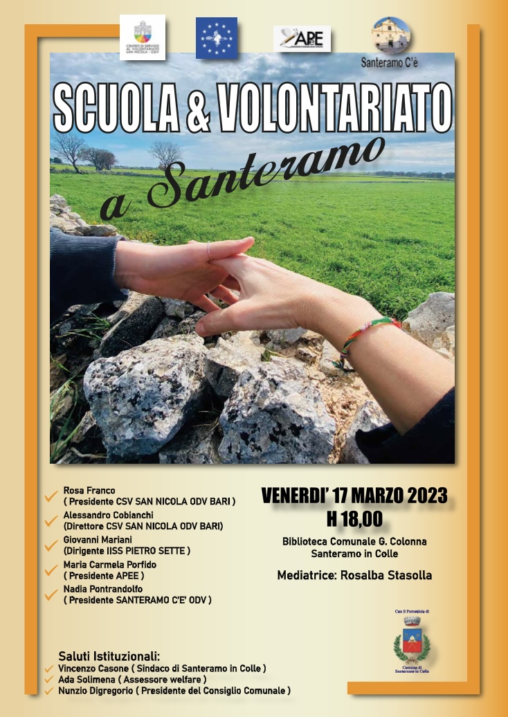 Locandina Scuola e Volontariato Santeramo in Colle