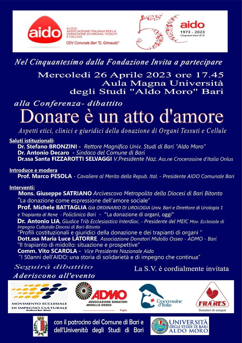 Aido Bari Donare è un atto d'amore