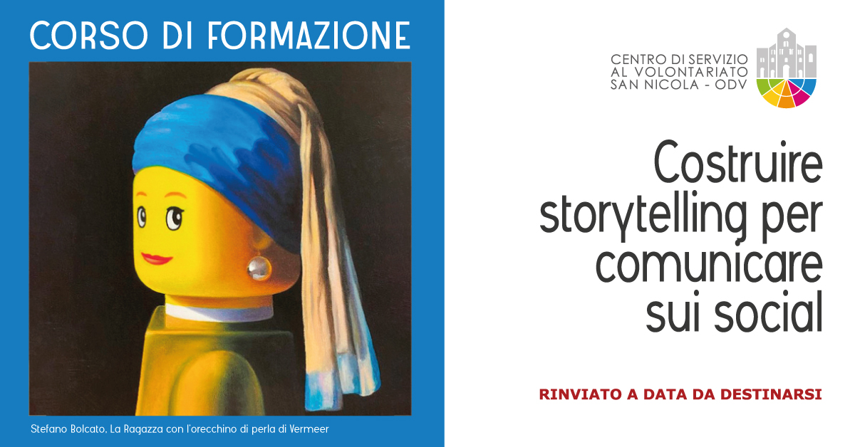 Banner Formazione diretta CSVSN Raccontare la mission costruire storytelling per comunicare sui social RINVIATO