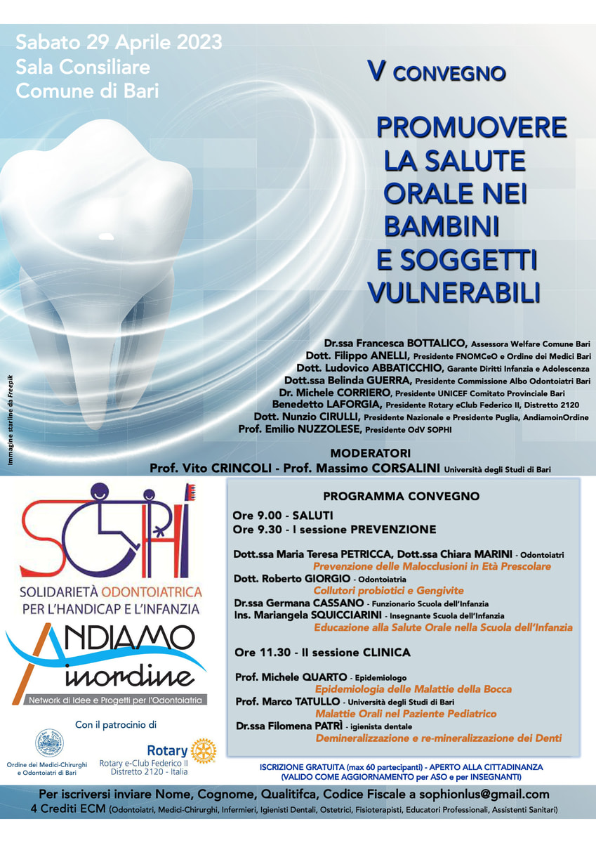 Promuovere Salute Orale Bambini Soggetti Vulnerabili SOPHI AndiamoinOrdine