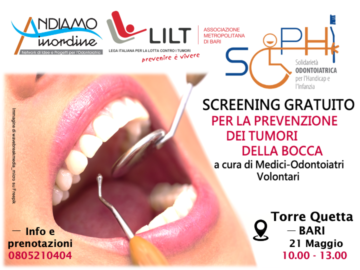 21 MAGGIO ORAL CANCER DAY SOPHI LILT ANDIAMOINORDINE