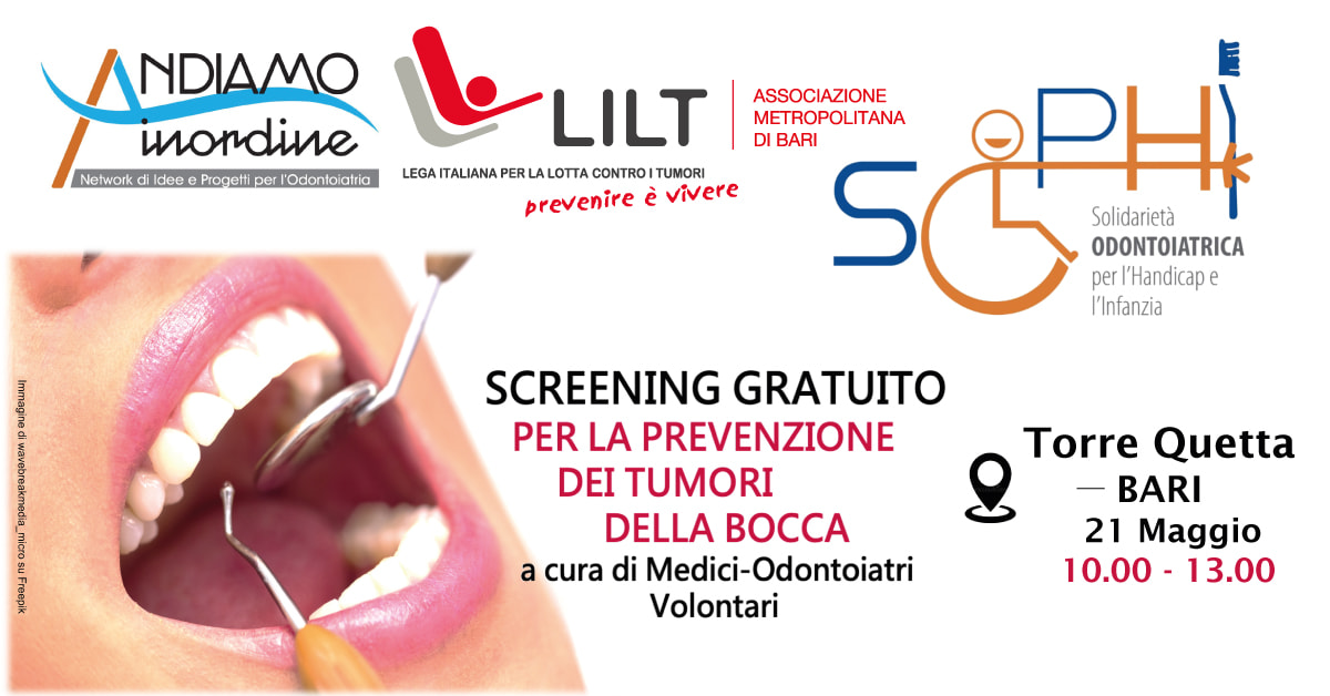Banner 21 MAGGIO ORAL CANCER DAY SOPHI LILT ANDIAMOINORDINE