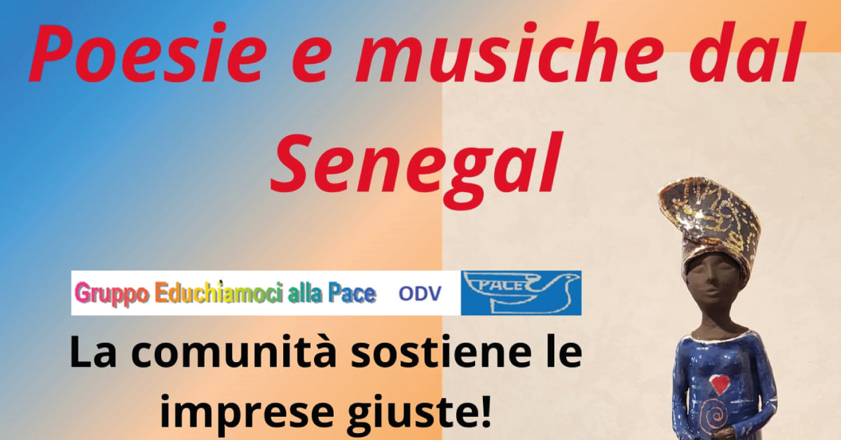 Banner Poesie e musiche dal Senegal Gruppo Educhiamoci alla Pace OdV