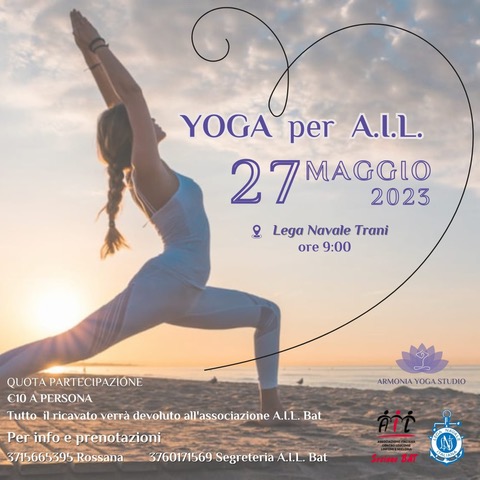 Locandina AIL BAT Sport salute e solidarietà yoga