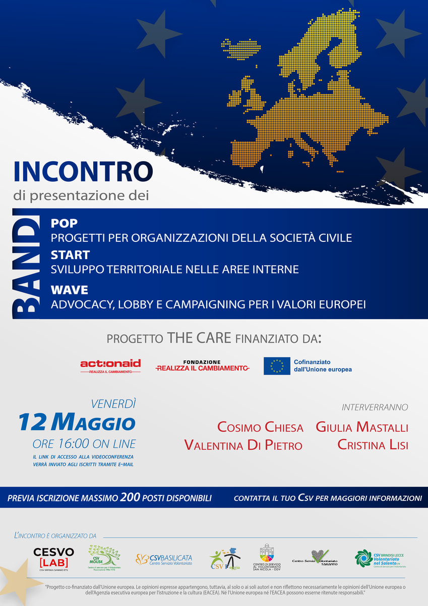 Locandina presentazione bandi AcrionAid