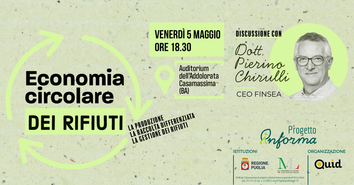 Quid APS Economia Circolare Rifiuti progetto Informa Puglia Capitale Sociale