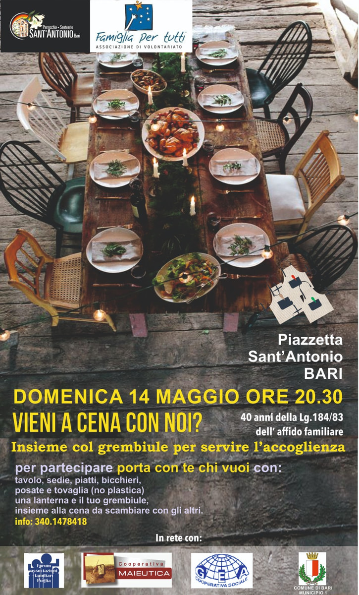 Vieni a cena con noi Famiglia per tutti OdV Frati Sant'Antonio Bari