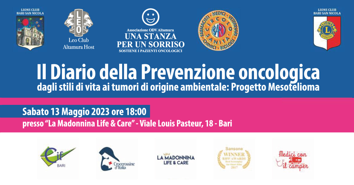 banner Diario della Prevenzione oncologica Una Stanza per un sorriso