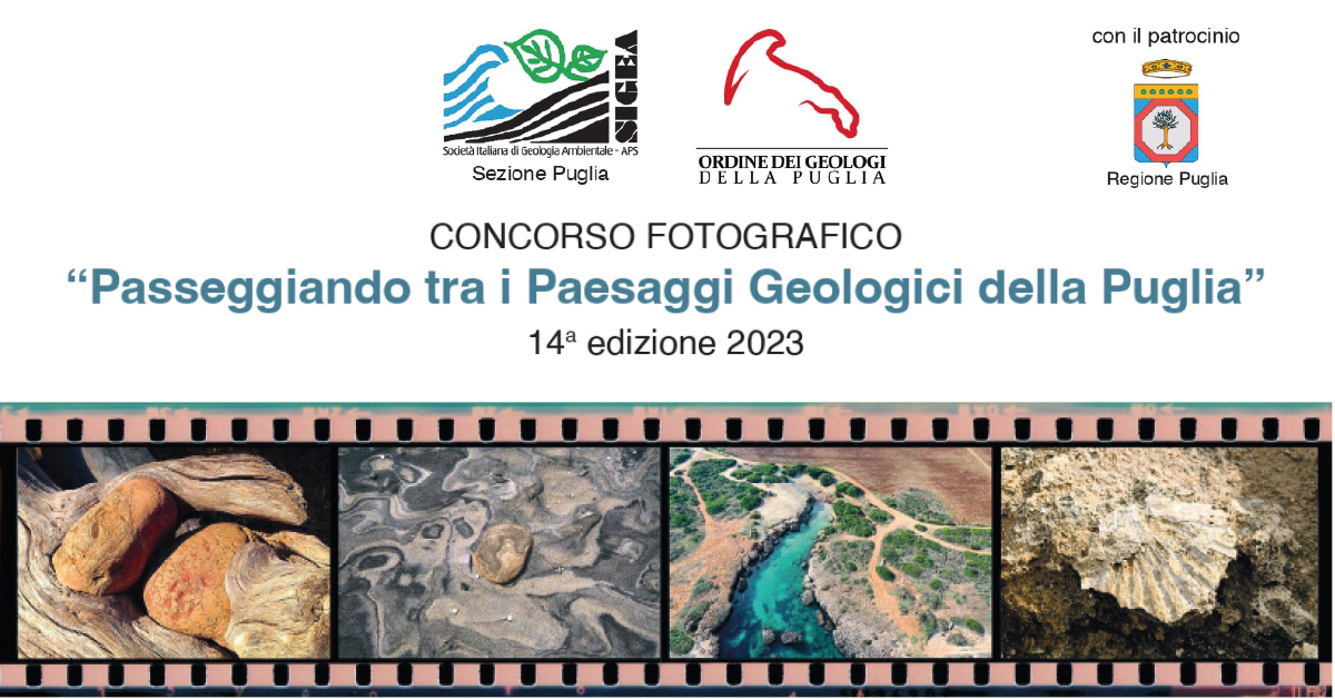 Banner SIGEA APS Puglia concorso 2023 Paesaggi geologici Puglia