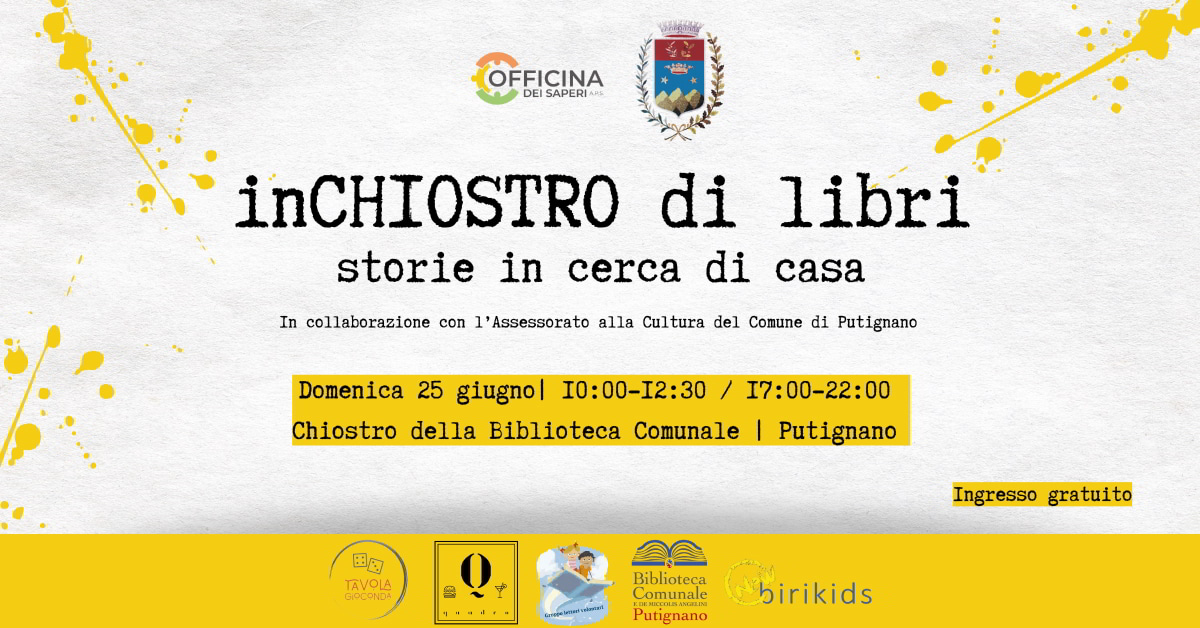 Banner inCHIOSTRO di libri Officina dei Saperi APS Putignano