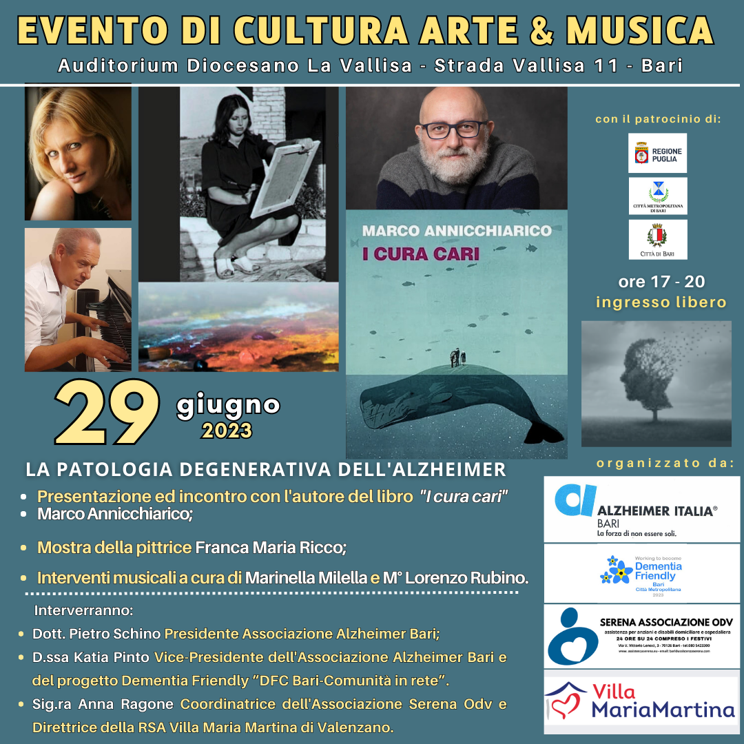 Locandina cultura arte musica Alzheimer Bari OdV Serena OdV