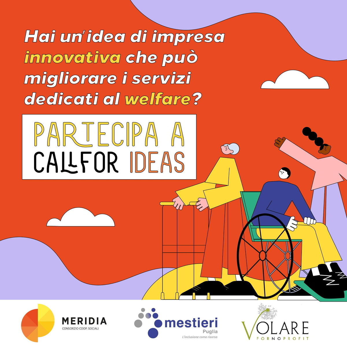 banner Call for ideas impresa innovativa welfare Consorzio Meridia
