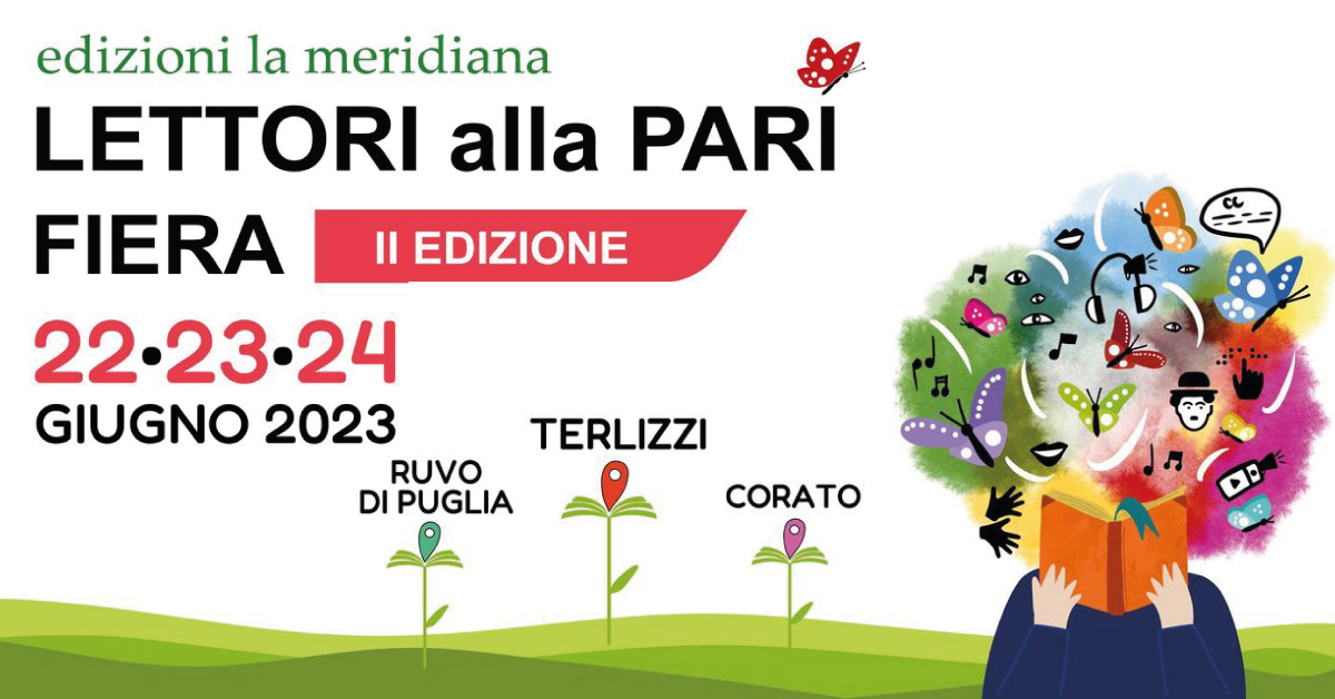 banner Fiera Lettori alla Pari edizioni la meridiana Giugno 2023