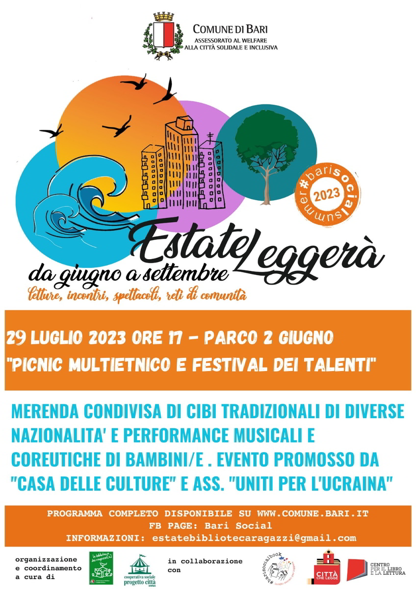 Locandina Picnic multietnico Estate Leggerà 2023 Comune di Bari