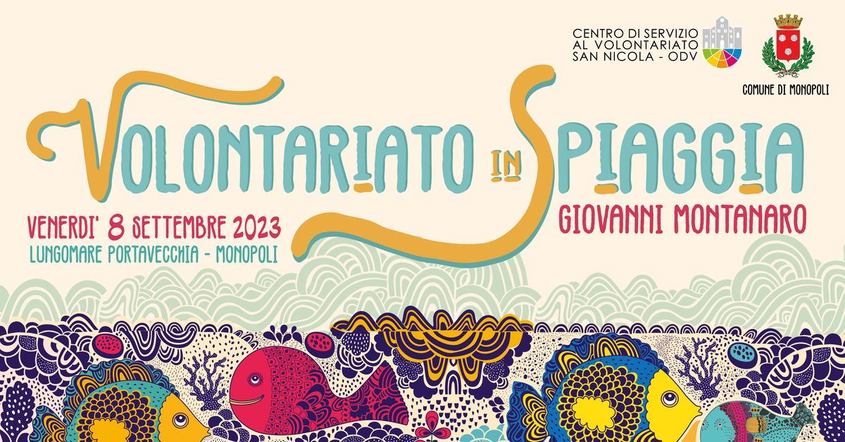 Volontariato in Spiaggia 2023 CSV San Nicola Monopoli 8 Settembre