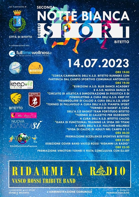 locandina emervol bitetto notte bianca