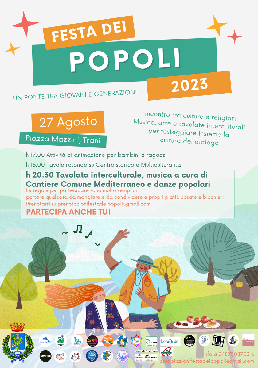 Locandina Festa dei Popoli 27 Agosto 2023 Trani
