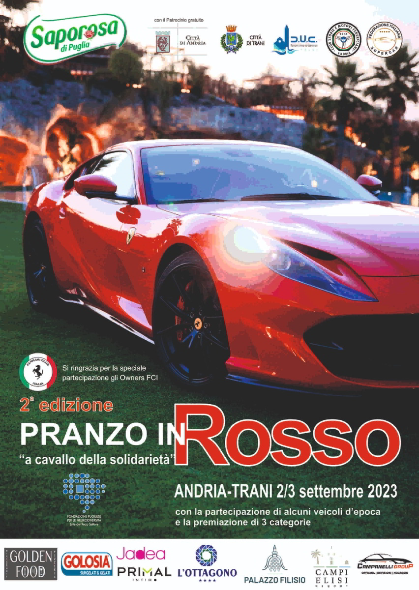 Locandina Pranzo solidarietà Club storie e motori Federiciani