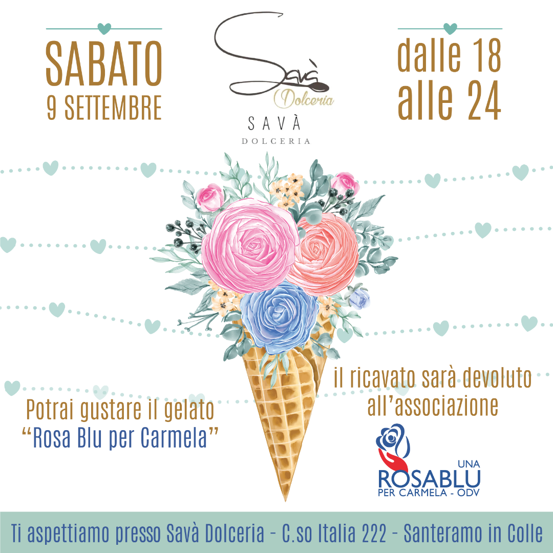 Gelato Rosa Blu per Carmela beneficenza