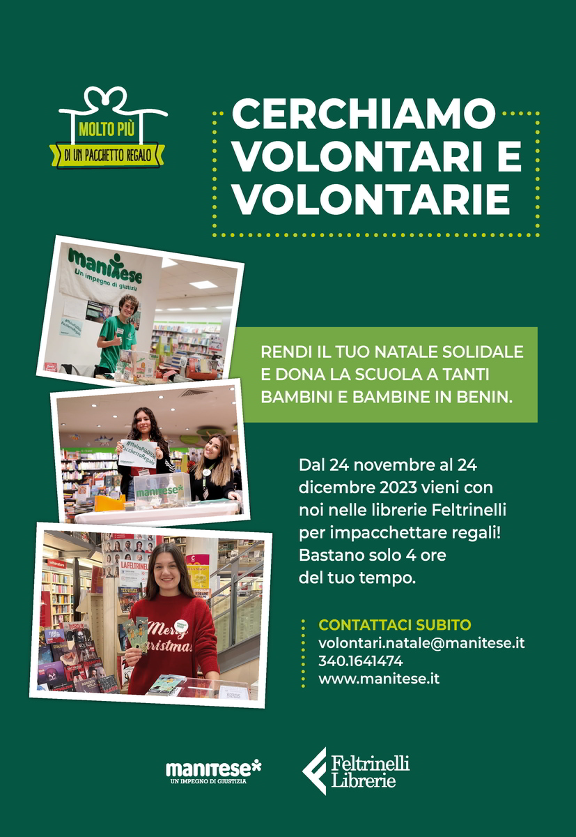 Locandina reclutamento Volontari Pacchetto regalo - Mani Tese
