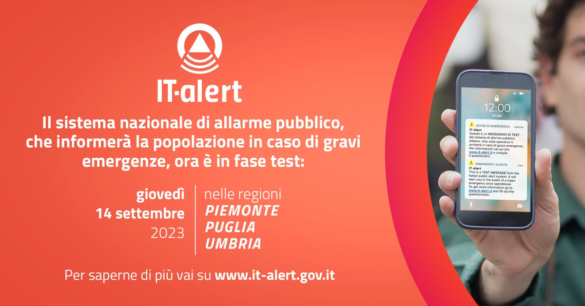 banner IT-Alert test sistema nazionale allarme pubblico