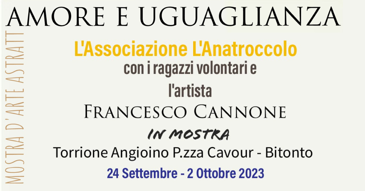 banner mostra arte astratta Amore e Uguaglianza Anatroccolo OdV Bitonto