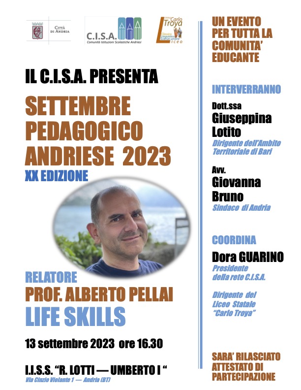 locandina Settembre pedagogico andriese 2023