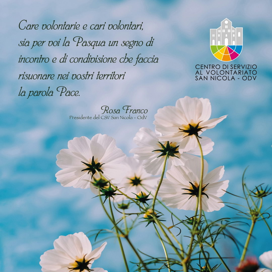 Auguri Pasqua 2024 Centro di Servizio al Volontariato San Nicola – OdV or