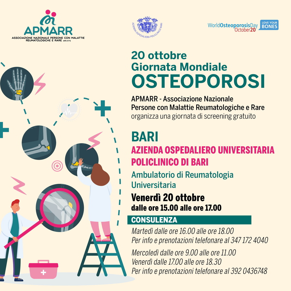 Banner Apmar Screening gratuiti GMOsteoporosi 2023 BARI