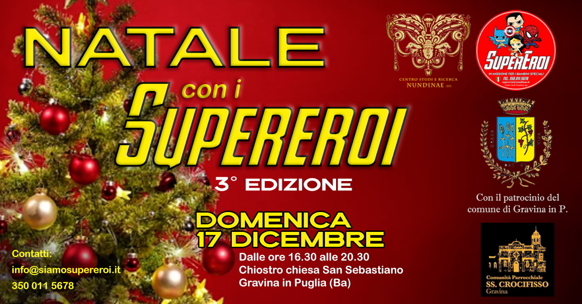 Banner Natale con i supereroi 2023 Natale con i Supereroi