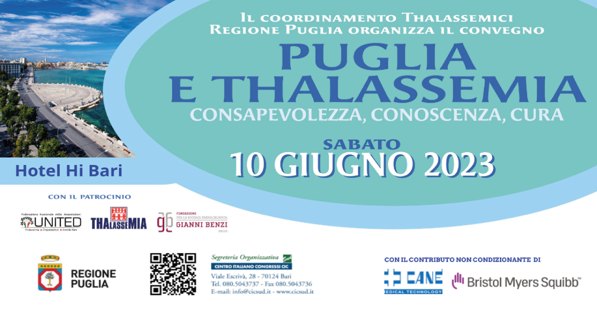 Banner Puglia e Thalassemia Consapevolezza Conoscenza Cura