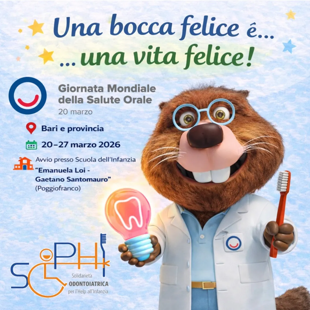 Le attività proseguono fino al 27 Marzo con visite di controllo gratuite dedicate a minori da 0 a 6 anni, presso gli studi odontoiatrici dei volontari SOPHI aderenti. Per informazioni e prenotazioni: sophionlus@gmail.com
