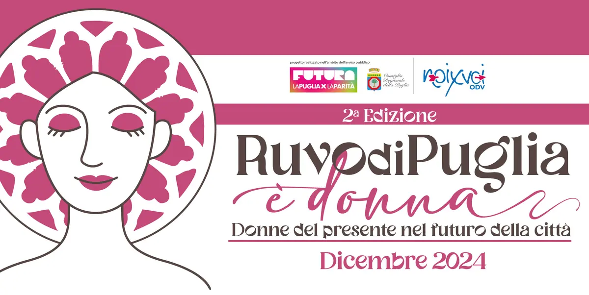 NoixVoi OdV, con il sostegno del Consiglio Regionale della Puglia, nell’ambito della seconda edizione dell’avviso pubblico “Futura. La Puglia per la Parità”, promuove il Concorso di illustrazione “Ruvo di Puglia è Donna. Donne del presente nel futuro della città”, un’iniziativa che invita i e le giovani a rappresentare artisticamente il ruolo e il contributo delle donne nella comunità ruvese, con uno sguardo rivolto al futuro.