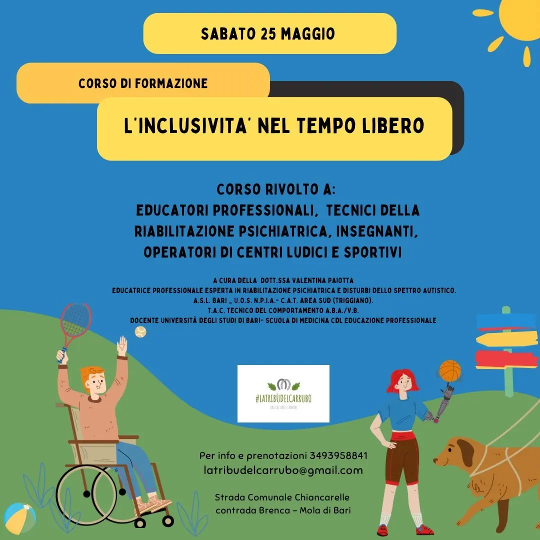 Corso inclusività nel tempo libero tribù del carrubo